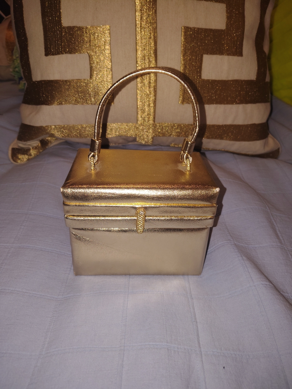 Vintage Harry Levine Gold Lame Box Evening Bag